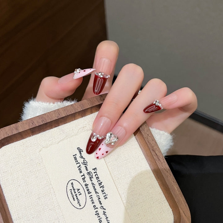Glamorous Rhinestone-Embellished Stiletto Press-On Nails Kalsten