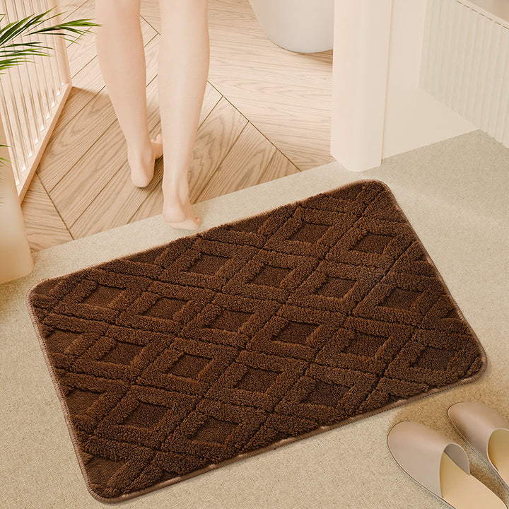 Plush Textured Bathroom Mat Kalsten