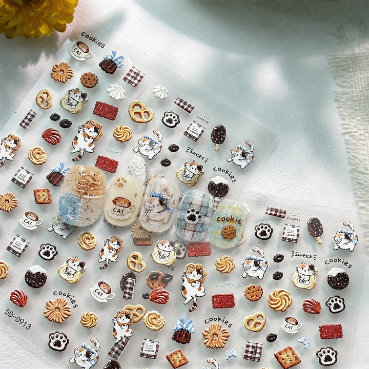 Creative Dessert-Themed Nail Art Stickers