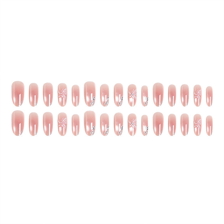 Acrylic nail set with elegant ombre design and sparkling accents Kalsten