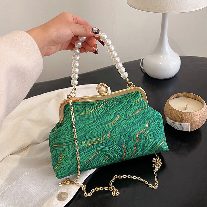 Elegant Pearl-Embellished Evening Handbag
