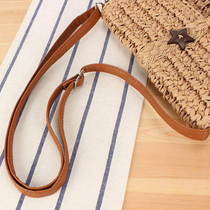 Handmade macrame shoulder bag with tassels and leather accents Kalsten