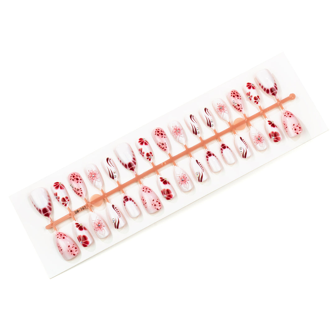 Artistic Floral Embellished Press-On Nail Set Kalsten 1790636347