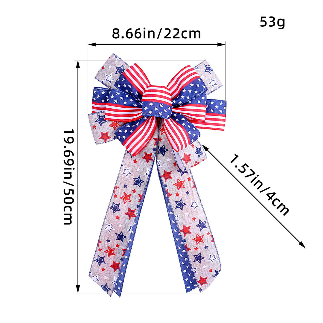 Unisex decorative bow made of sturdy ribbon with star and stripe pattern Kalsten