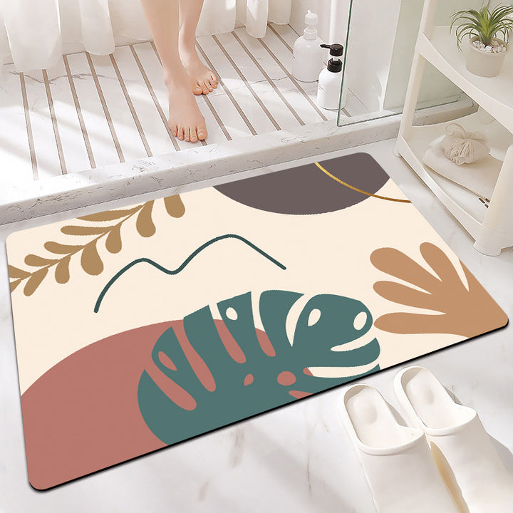 Elegant Marble-Themed Bath Mat Kalsten