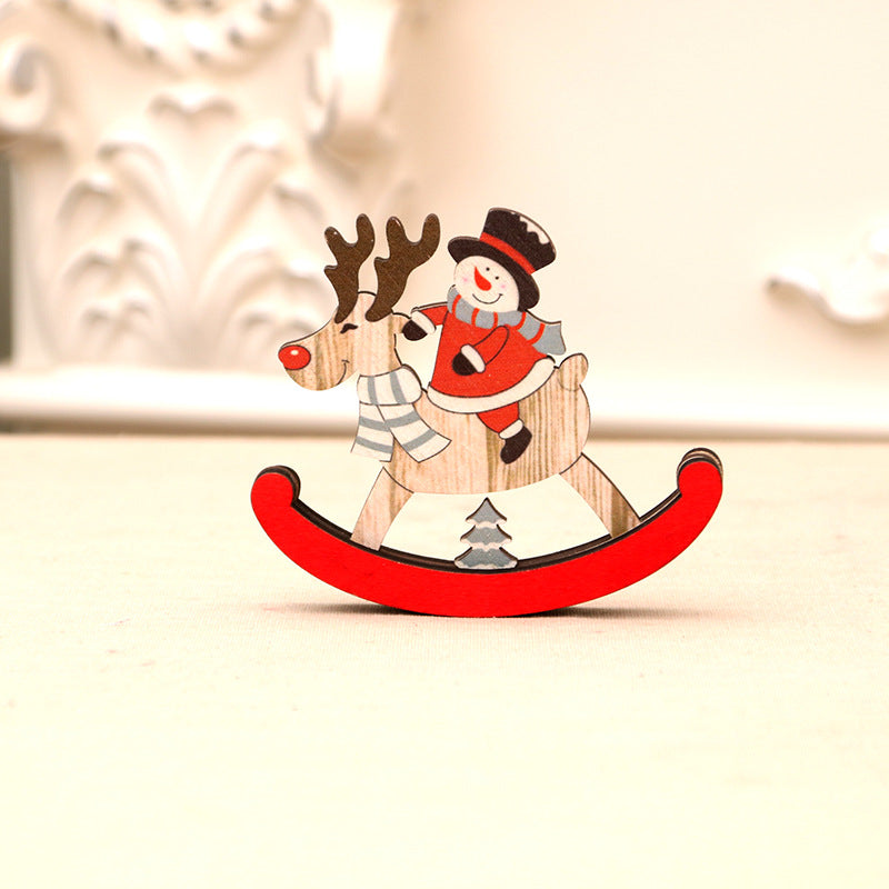 Decorative Wooden Reindeer and Snowman Figurine Kalsten