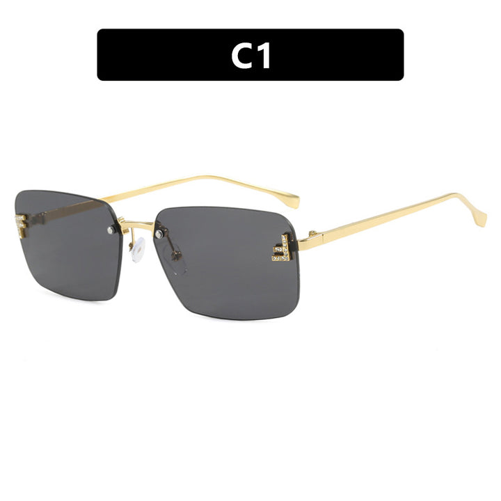 Ladies square sunglasses with elegant golden frame and stylish lenses Kalsten