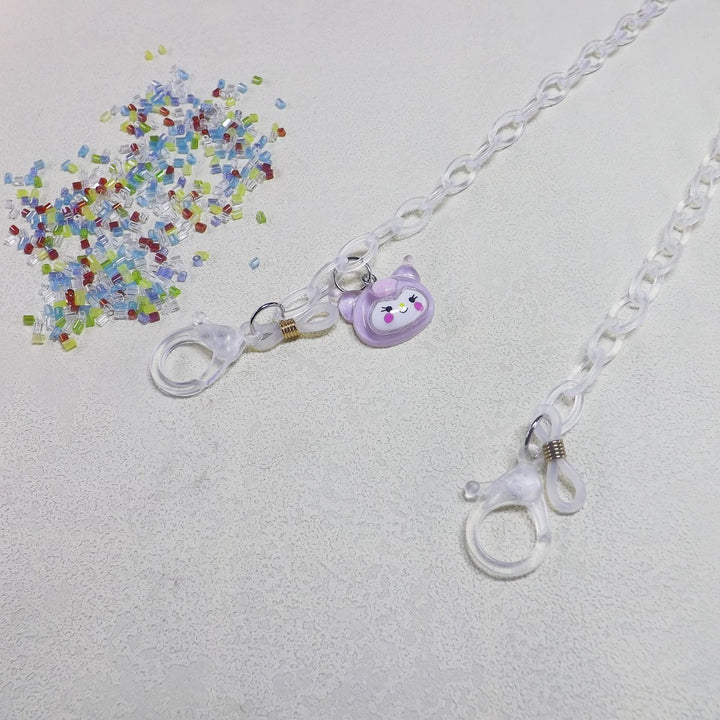 Playful glasses holder chain made of transparent material Kalsten