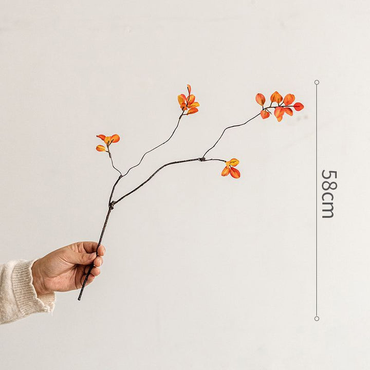 Realistic Artificial Branch with Floral Accents
