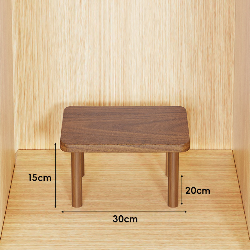 Height-Adjustable Rectangular Wooden Riser Table with Detachable Round Legs