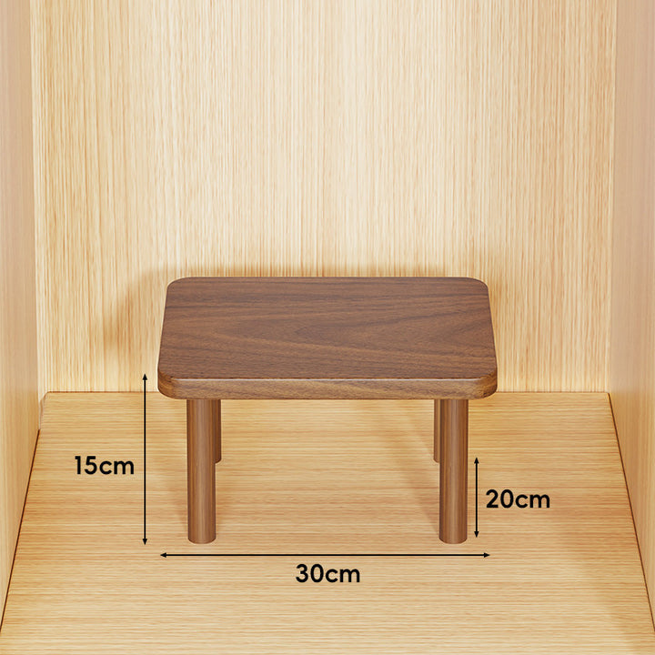 Height-Adjustable Rectangular Wooden Riser Table with Detachable Round Legs