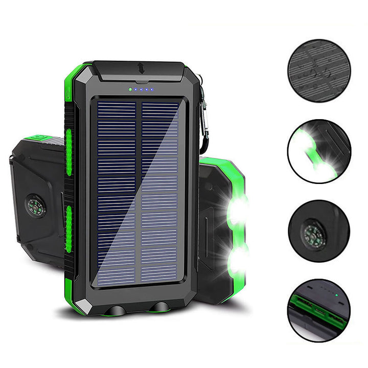 Solar-powered power bank with LED lighting and integrated compass Kalsten