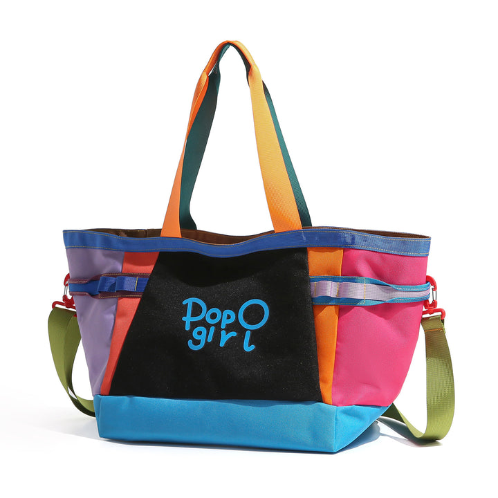 Colorful Multi-Pocket Beach Tote