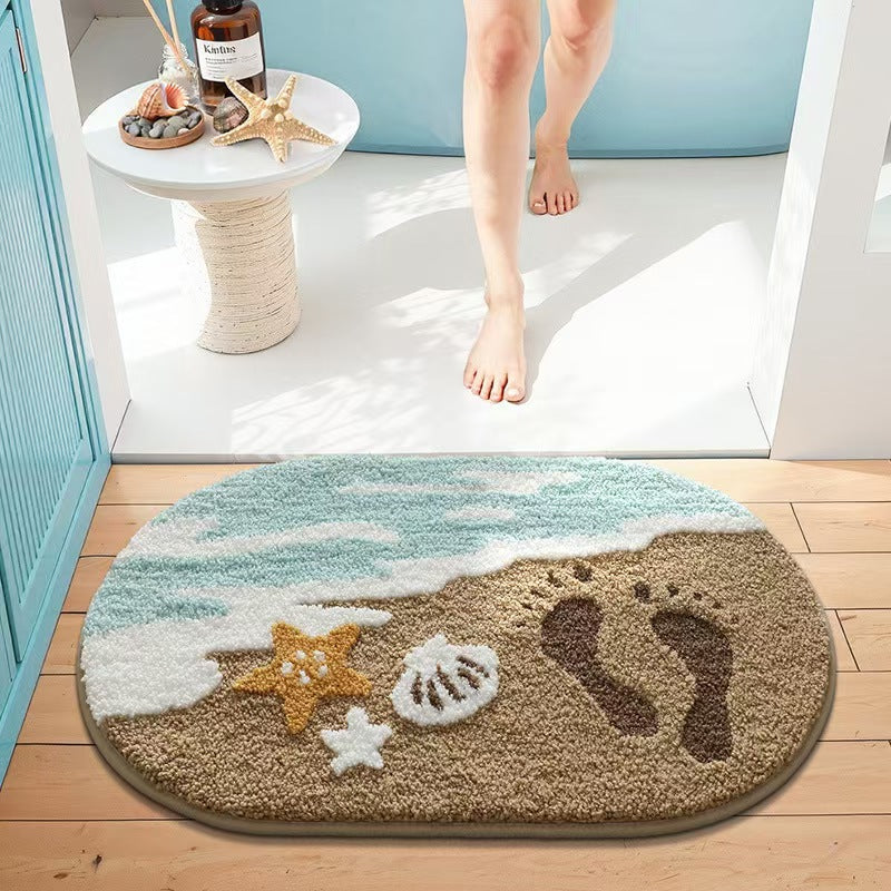 Soft Textured Abstract Pattern Bath Mat