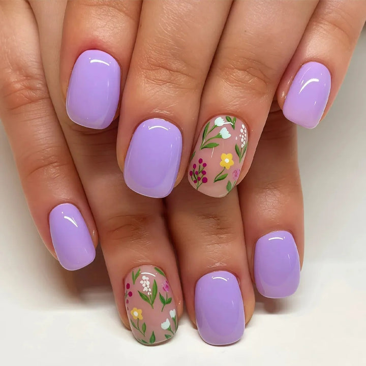 Floral Art Acrylic Nail Design Kalsten