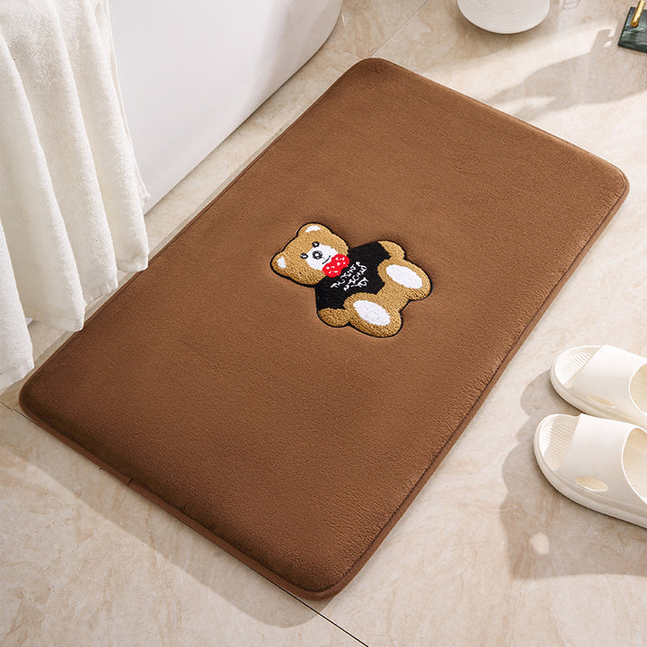 Cute Teddy Bear Plush Bath Mat Kalsten