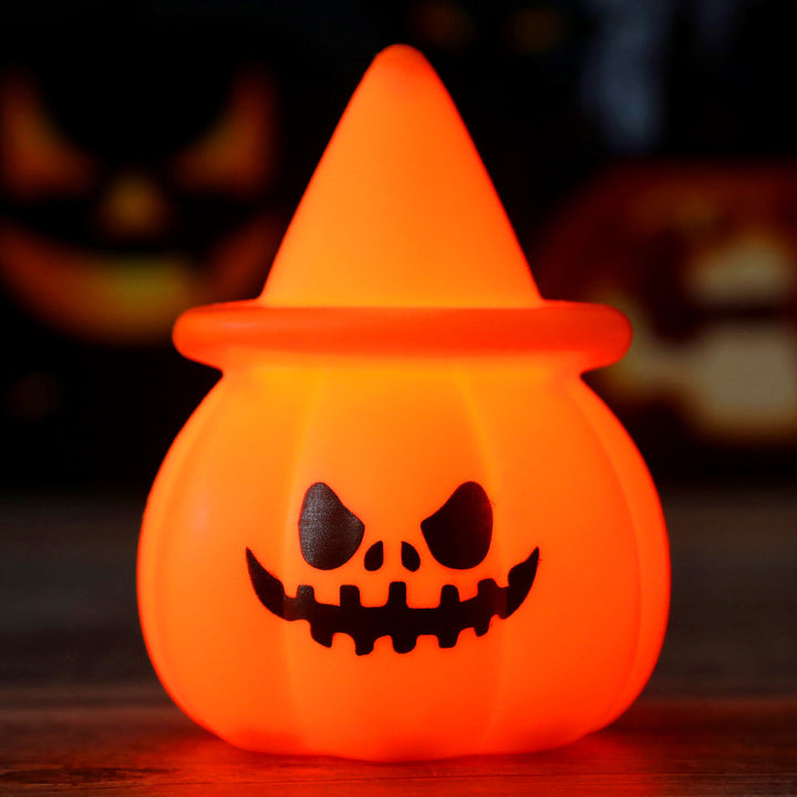 Halloween LED Pumpkin Mood Light with Witch Hat