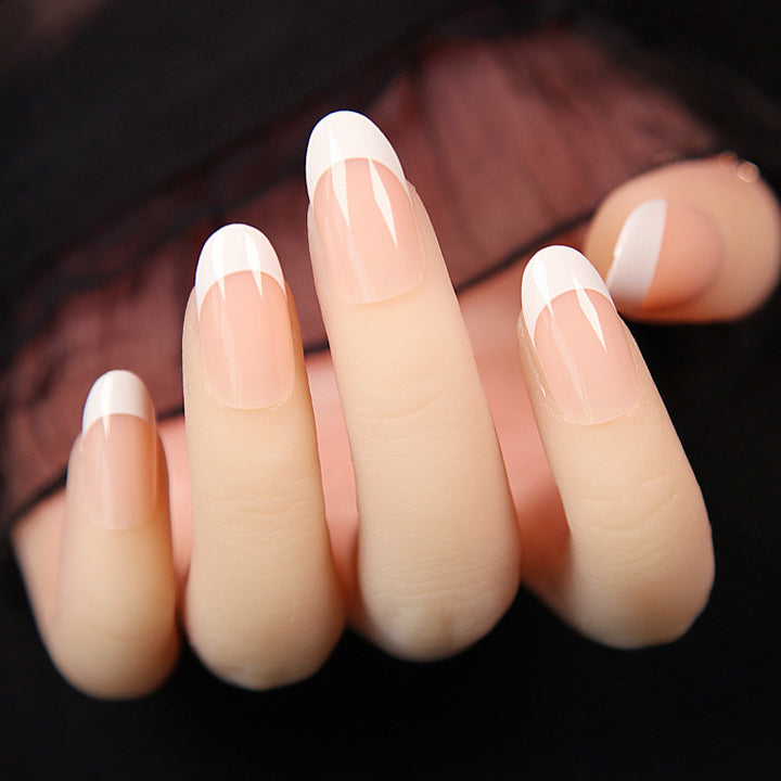 High-quality artificial nails in classic French Tip design Kalsten
