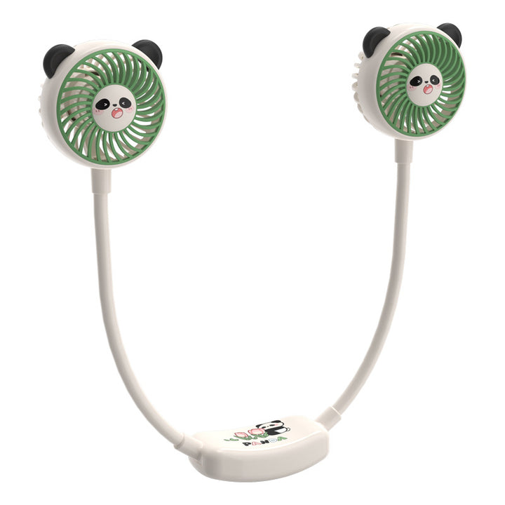 Women Portable Anime Fan with Dual Panda Design Kalsten