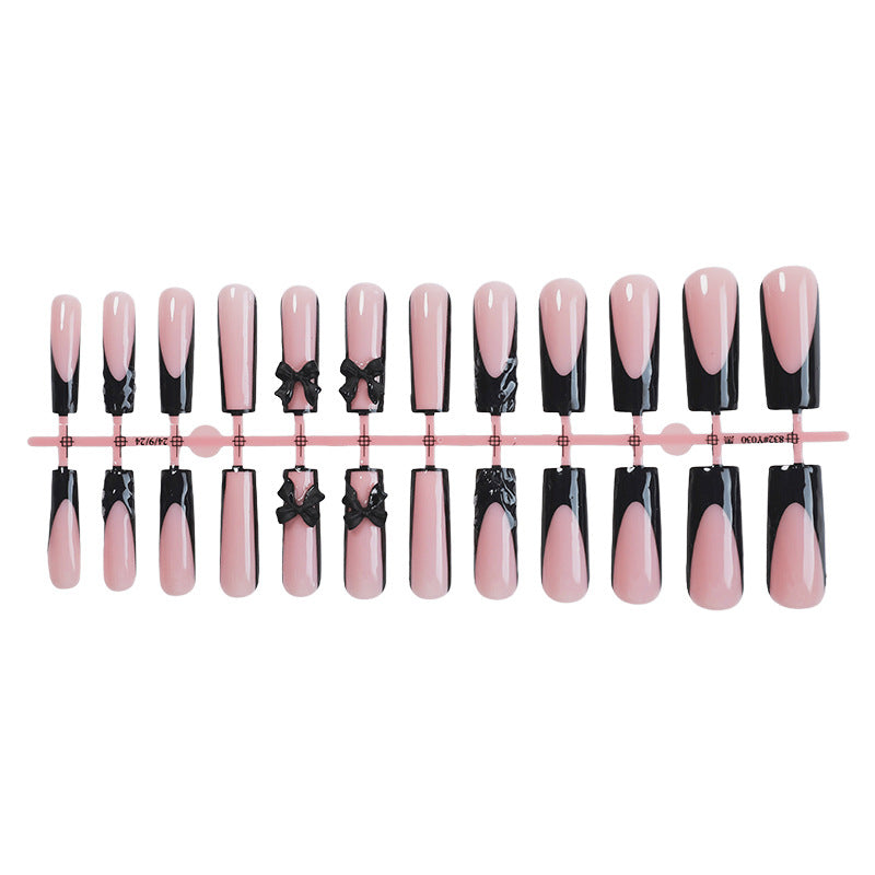 Creative nail art set with elegant bows and ombre effects Kalsten