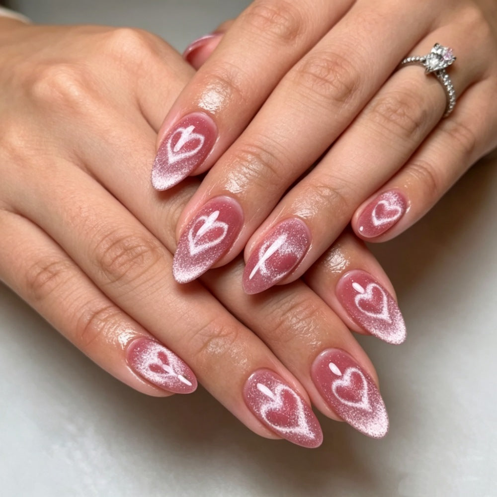 Artificial nails in romantic heart design Kalsten