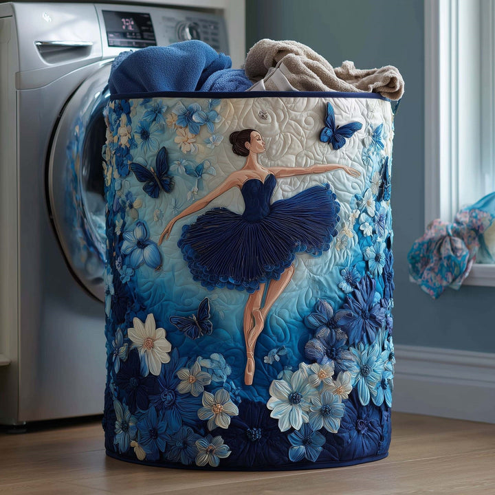 Quilted Decorative Laundry Storage Basket With Rope Handles Collapsible Fabric Organizer
