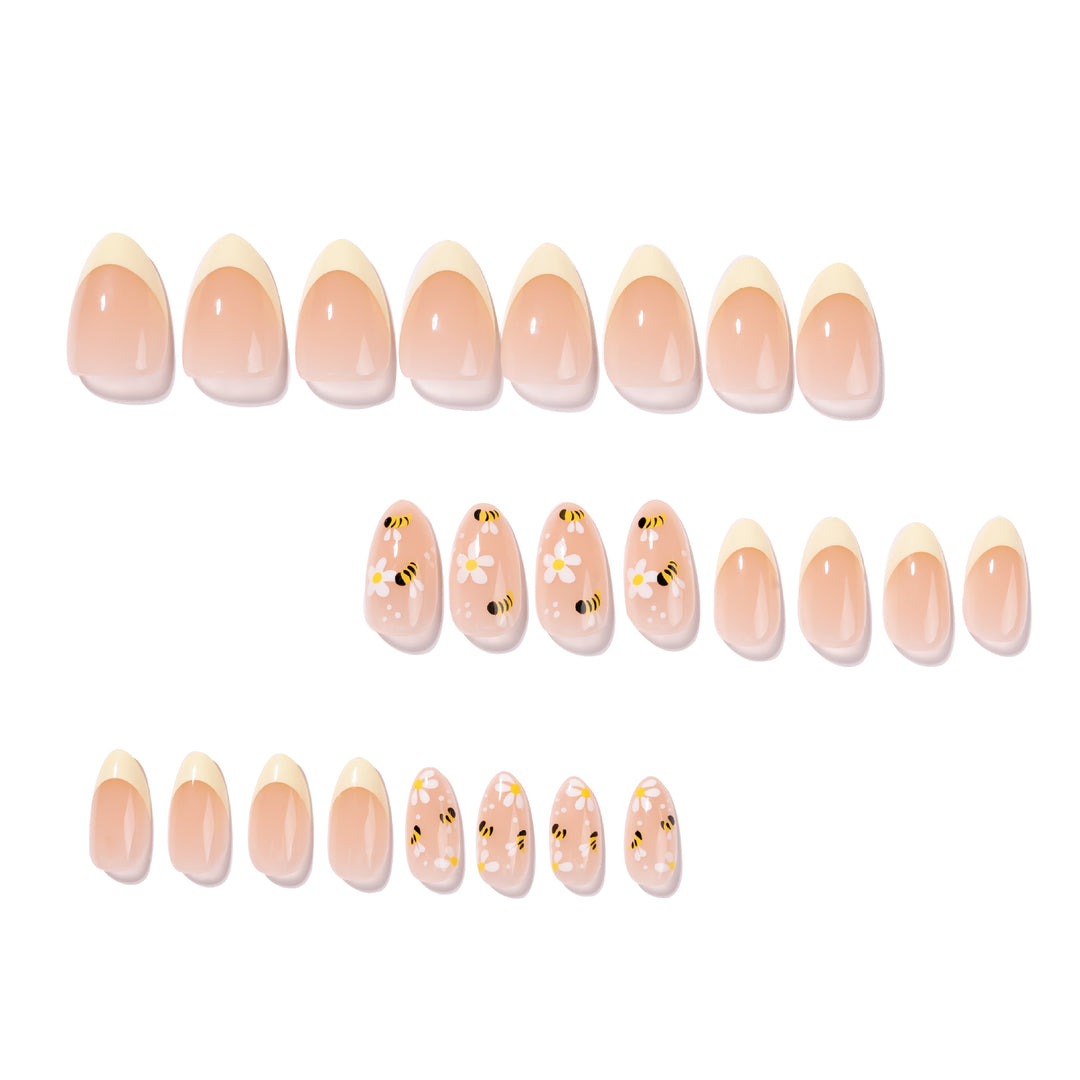 Artful Nail Art with Bee and Flower Design Kalsten