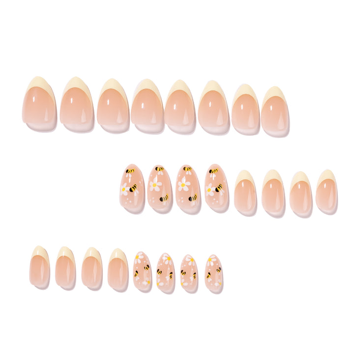 Artful Nail Art with Bee and Flower Design Kalsten