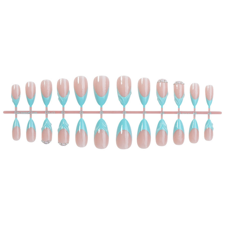 Acrylic nail set with elegant color design and glitter accents Kalsten