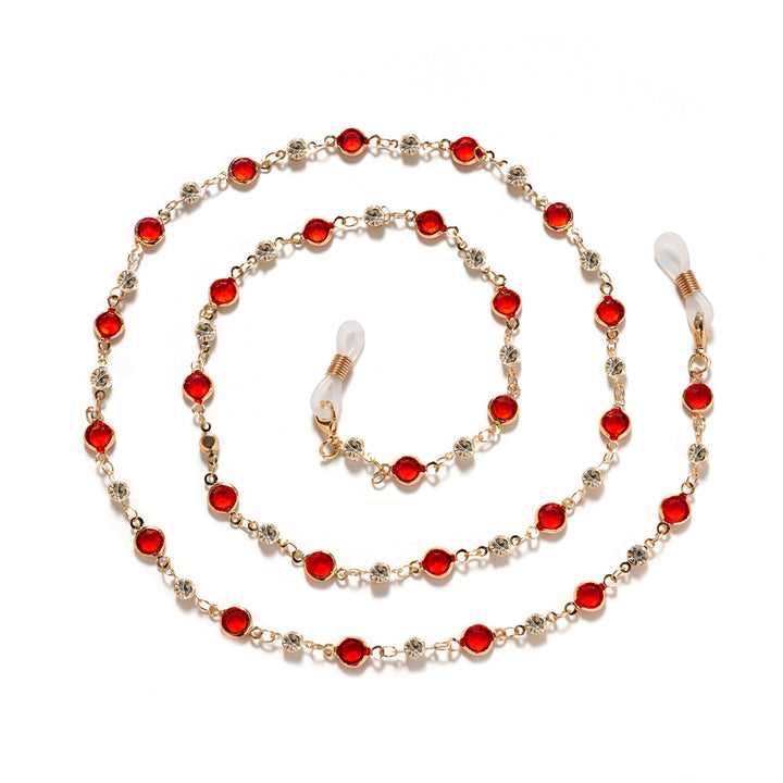 Elegant Rhinestone and Gemstone Eyewear Chain kalsten
