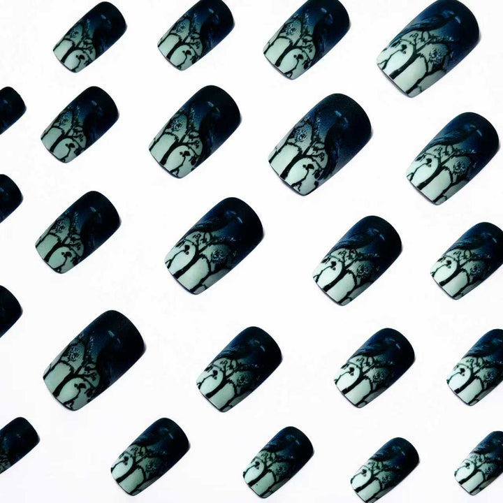 Artistic Raven-Themed Nail Art Kalsten
