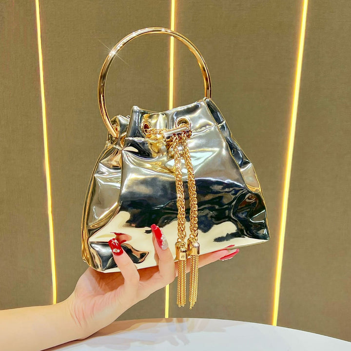 Bucket Handbag With Metallic Detailing