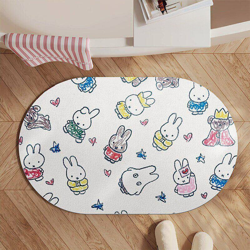 Cute Cartoon Cat-Themed Bath Rug