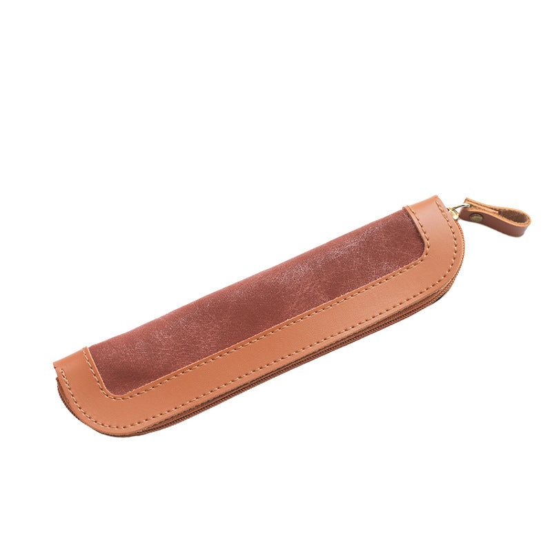 Leather Zippered Pencil Case