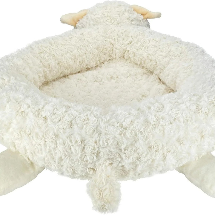 Plush Lamb-Themed Dog Bed