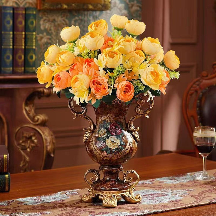 Ornate Floral Arrangement Vase