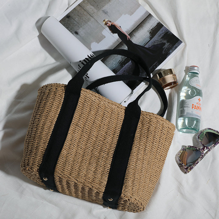 Durable basket bag with contrasting straps Kalsten