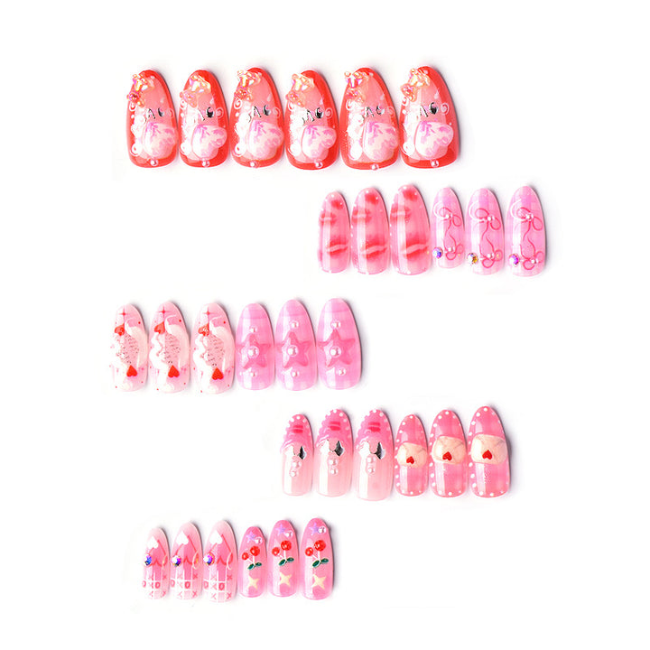 Decorative Heart-Themed Press-On Nail Set Kalsten