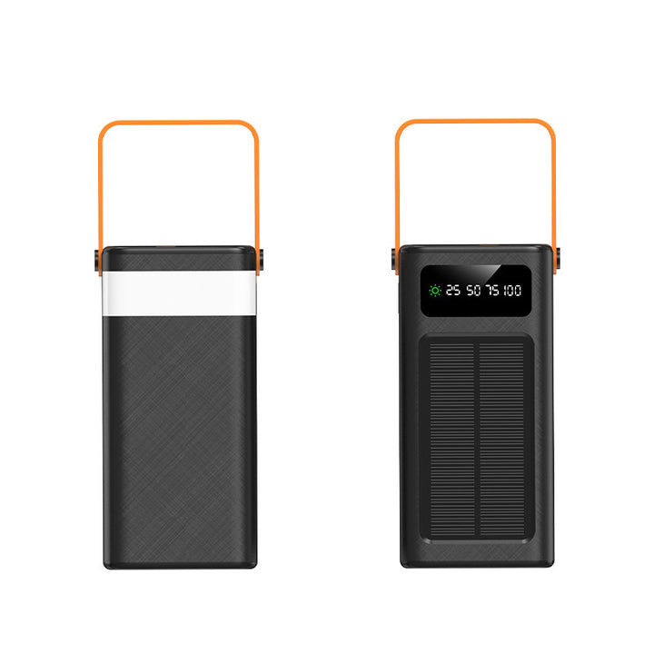 Portable solar-powered power bank with LCD display and ergonomic carrying handle Kalsten