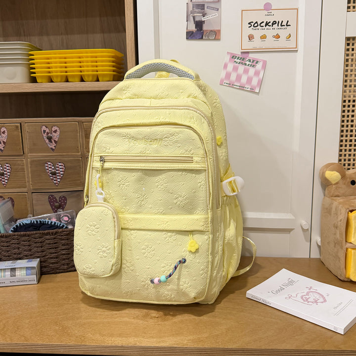 Decorative Floral-Embossed Backpack Kalsten