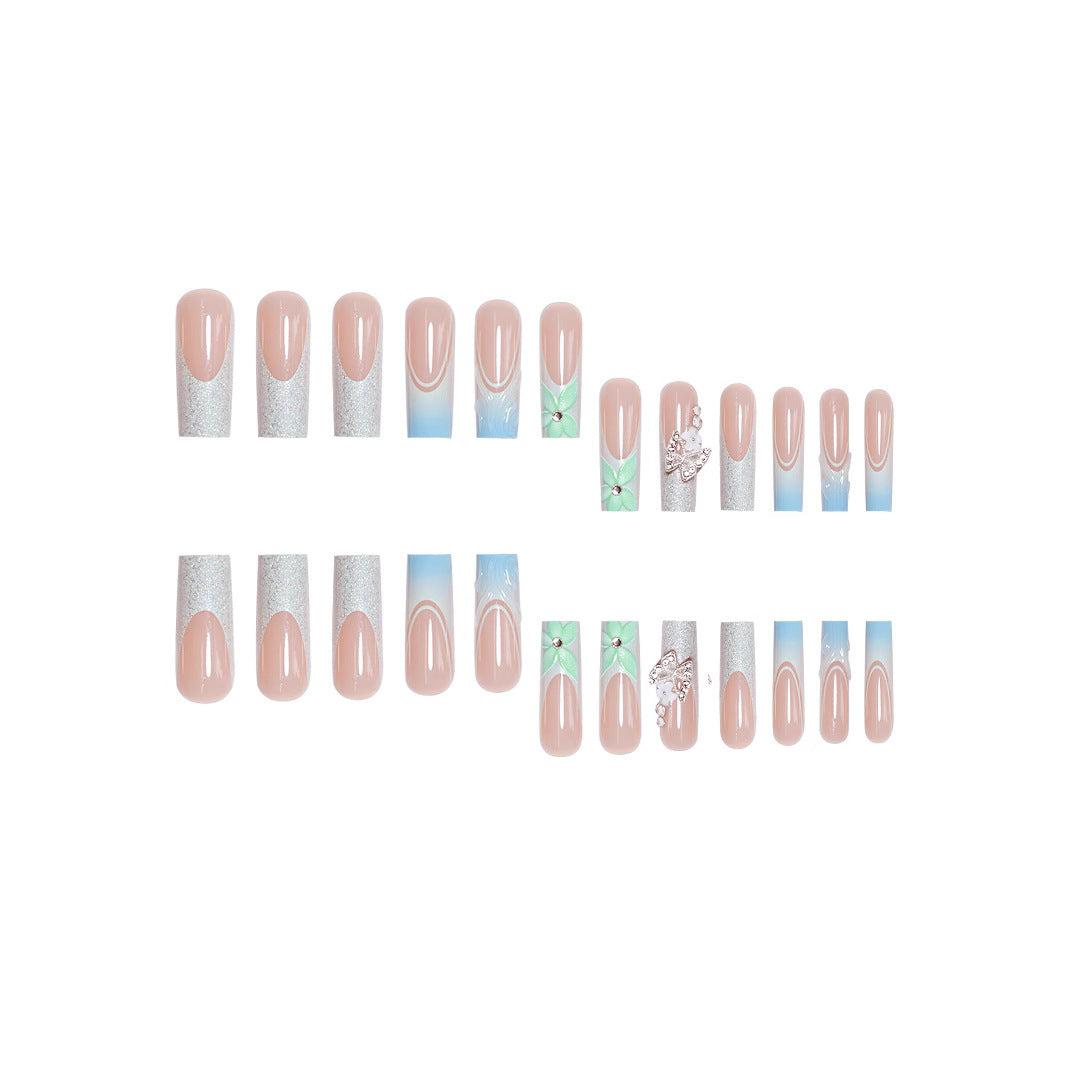 Elegant Floral Acrylic Nail Extensions Kalsten
