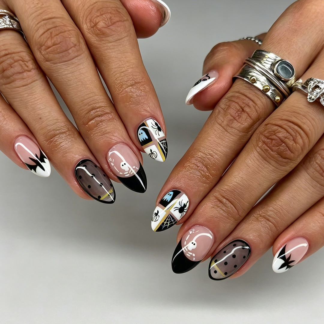 Artistic Gothic-Inspired Press-On Nail Art Set Kalsten