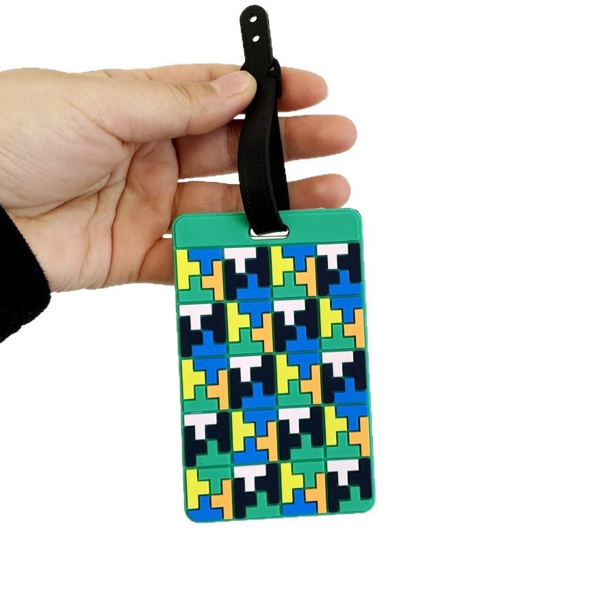 Vibrant Puzzle Pattern Luggage Tag Kalsten