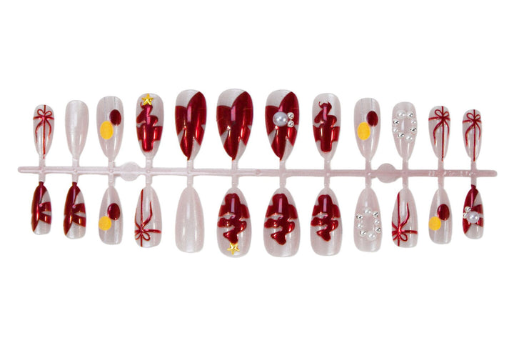 Artificial nail set with festive Christmas designs Kalsten