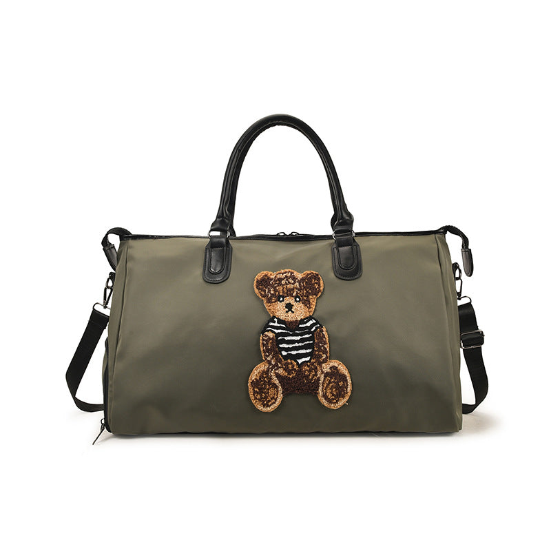 Cute Bear Embroidered Travel Duffle Bag Kalsten