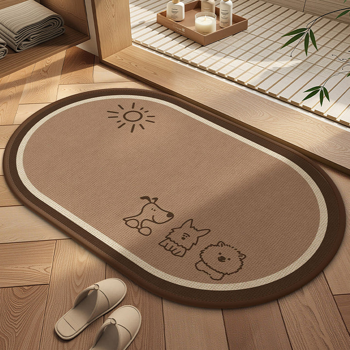 Decorative Cat-Themed Bathroom Mat for Home