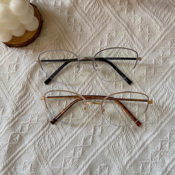 Fashionable Cat-Eye Sunglasses with Fine Metal Frame Kalsten