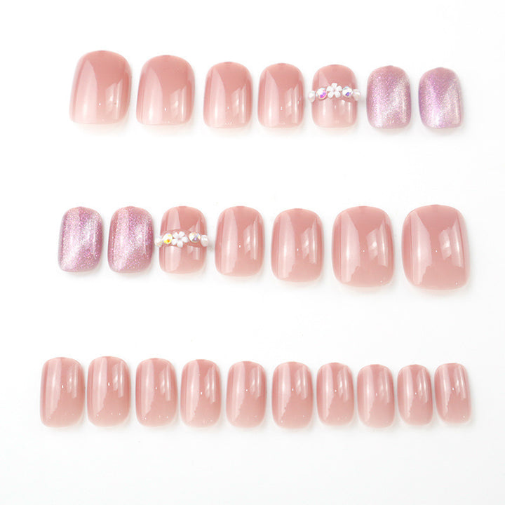 Elegant Pearl Accented Press-On Nail Art