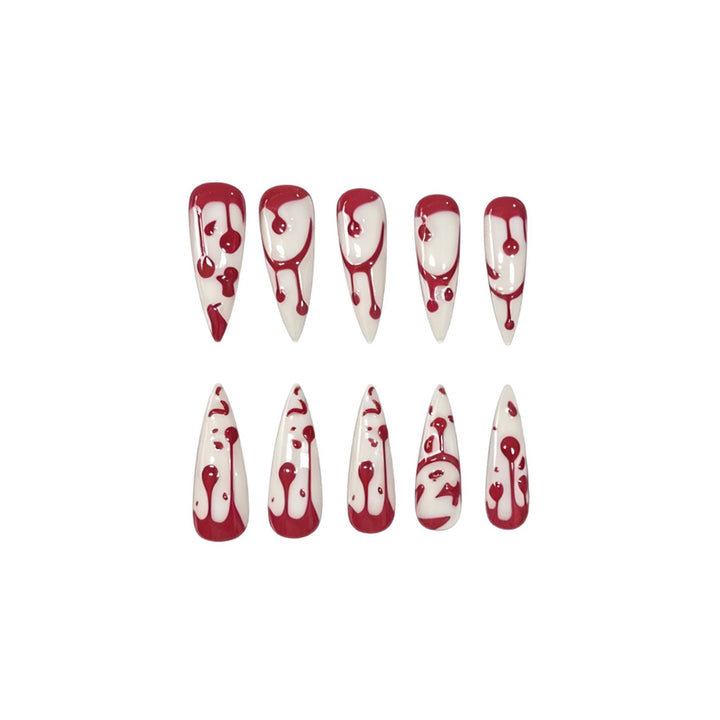 Artistic Blood Drip Nail Art Enhancements Kalsten