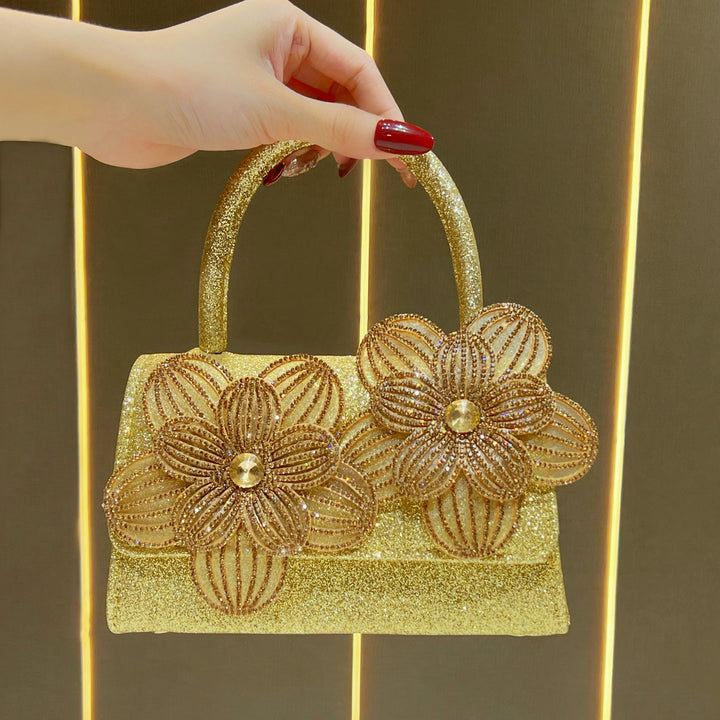Flower Embellished Evening Handbag